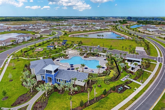 10732 Chippewa Dr, Parrish, FL 34219 - aerial perspective of suburban area with a nearby body of water and a pool area