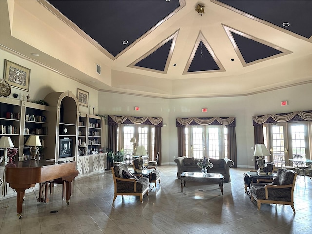 9602 Lake Chase Island Way Unit 9602, Tampa, FL 33626 - common area featuring a towering ceiling and ornamental molding