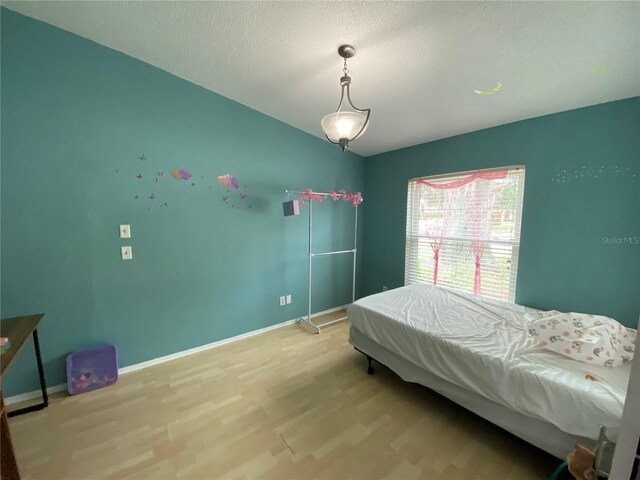 12912 Leadwood Dr, Riverview, FL 33579 - bedroom with wood finished floors, baseboards, and a textured ceiling