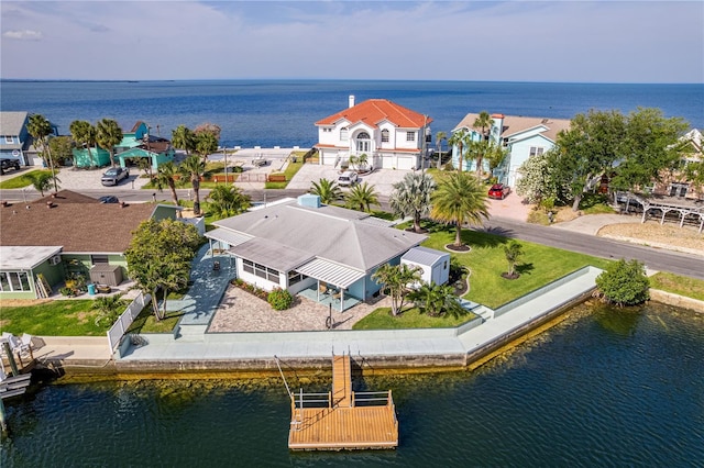 aerial view of a large body of water