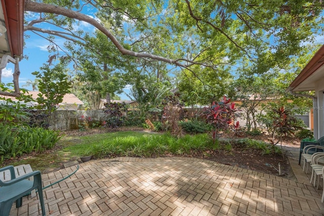 view of patio with a fenced backyard