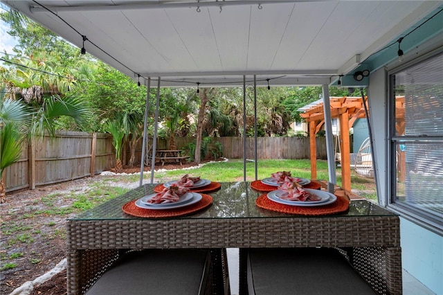 view of patio with a fenced backyard