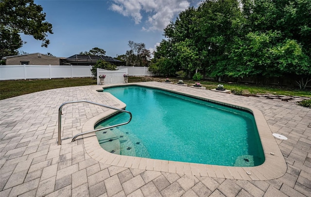 1402 Oleander Dr, Tarpon Springs, FL 34689 - view of swimming pool featuring a patio and a fenced backyard