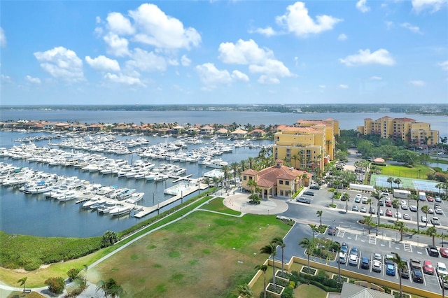 140 Riviera Dunes Way Unit 1203, Palmetto, FL 34221 - aerial view of numerous boat docks and a nearby body of water