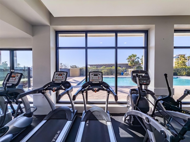 140 Riviera Dunes Way Unit 1203, Palmetto, FL 34221 - workout area featuring baseboards