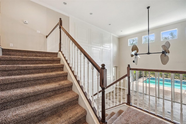 5117 Longspur Ct, Lithia, FL 33547 - stairs featuring ornamental molding