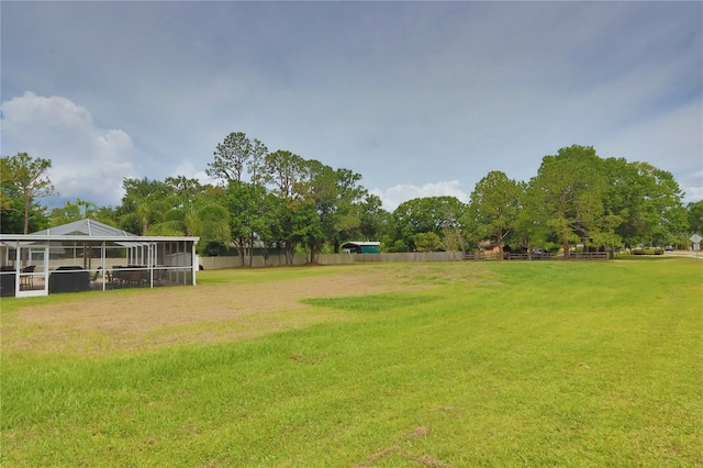 view of yard with fence