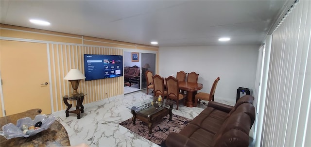8207 Volusia Pl, Tampa, FL 33637 - living area with marble look tile flooring and recessed lighting