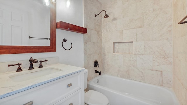 9050 Lake Place Ln, Tampa, FL 33634 - bathroom with tub / shower combination, vanity, and toilet
