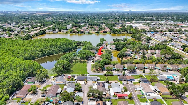 9050 Lake Place Ln, Tampa, FL 33634 - view of property location with a large body of water and nearby suburban area