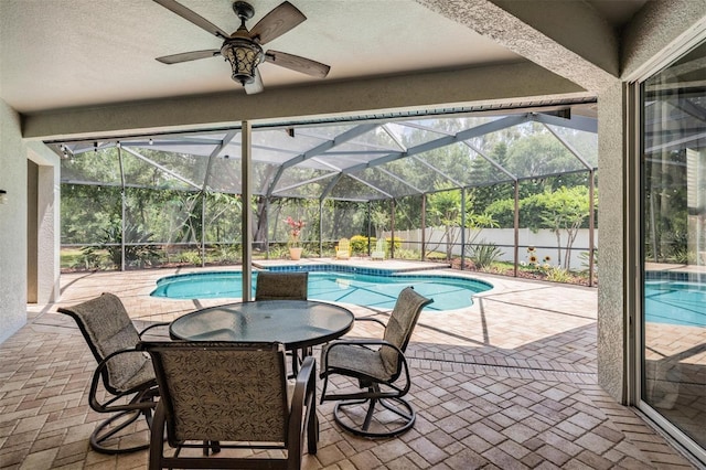 5109 Hartwell Loop, Land O Lakes, FL 34638 - view of pool with a patio area, ceiling fan, and a lanai