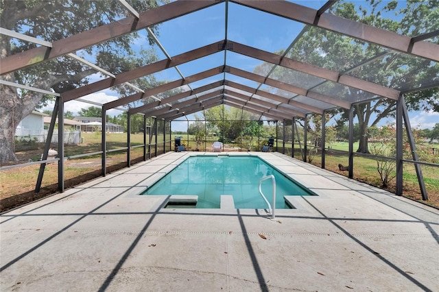 2219 Summit View Dr, Valrico, FL 33596 - outdoor pool with a lanai, a patio, and a yard