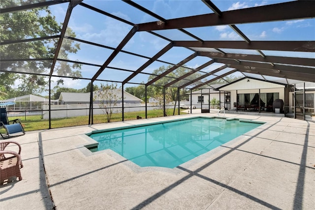 2219 Summit View Dr, Valrico, FL 33596 - outdoor pool with a patio area, a lanai, and fence