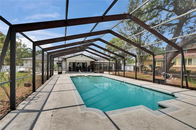 2219 Summit View Dr, Valrico, FL 33596 - view of swimming pool with a lanai and a patio area