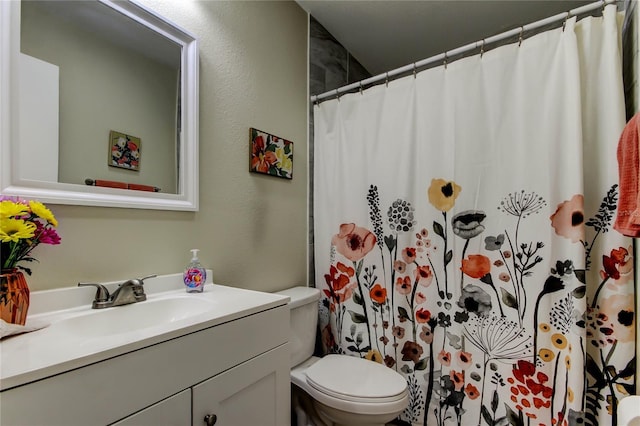 2913 Fig Ct, Palm Harbor, FL 34684 - full bathroom with toilet, vanity, and a shower with curtain