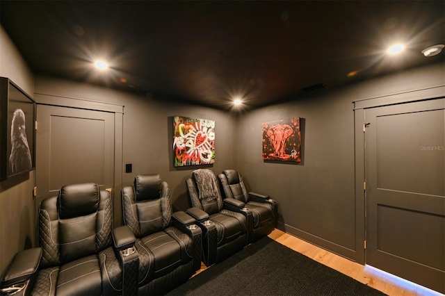 13916 Wellesford Way, Tampa, FL 33624 - cinema with wood finished floors, recessed lighting, and baseboards
