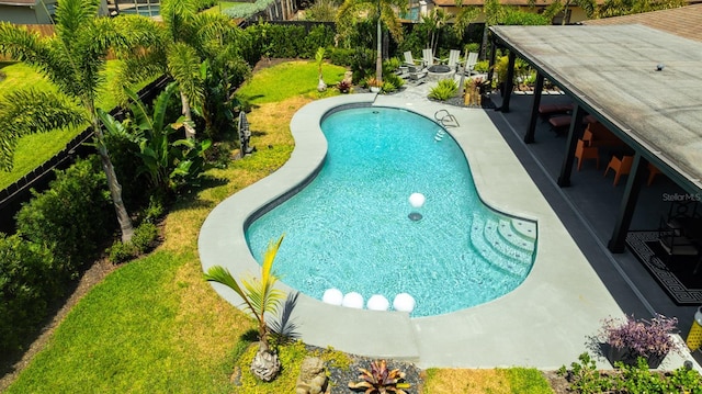 13916 Wellesford Way, Tampa, FL 33624 - view of swimming pool with a patio area