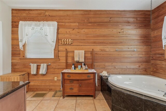 5817 Myrtle Ln, Tampa, FL 33625 - full bathroom with tile patterned floors, vanity, and a jetted tub