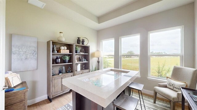426 Bourganville Dr, Palm Coast, FL 32137 - home office with baseboards and light wood finished floors