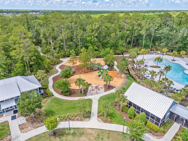 4166 Epic Cv, Land O Lakes, FL 34638 - bird's eye view of a heavily wooded area and a pool area