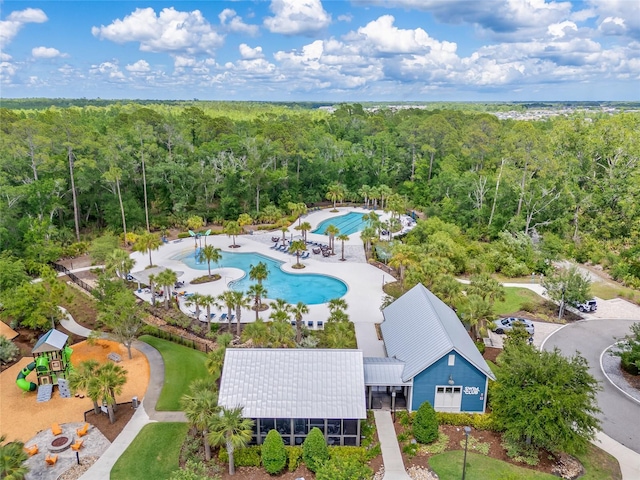 4166 Epic Cv, Land O Lakes, FL 34638 - bird's eye view of a heavily wooded area and a pool
