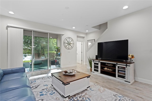14110 Damselfly Dr, Tampa, FL 33625 - living area featuring baseboards, recessed lighting, and light wood-type flooring