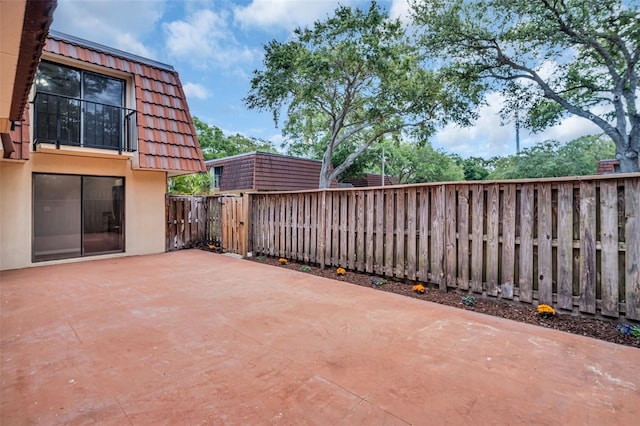 view of patio with a fenced backyard