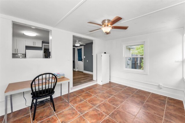 629 Lexington St, Dunedin, FL 34698 - dining room with ceiling fan and tile patterned flooring