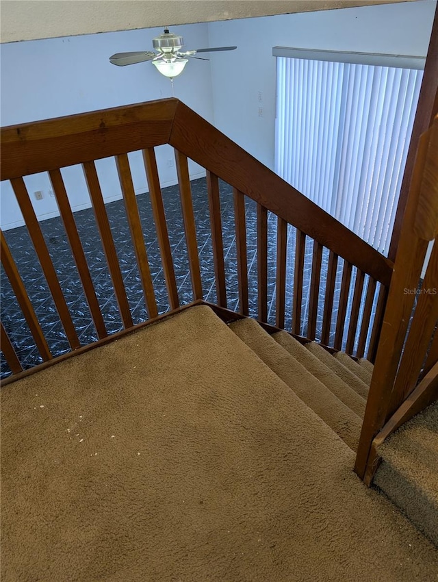 8114 Oak Trace Way Unit D, Tampa, FL 33634 - stairs with carpet floors and ceiling fan