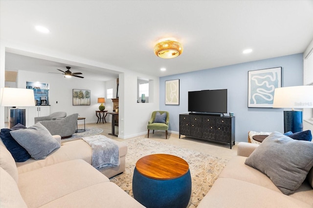 8848 Sunlit Cove Dr NE, Saint Petersburg, FL 33702 - living area with ceiling fan and recessed lighting