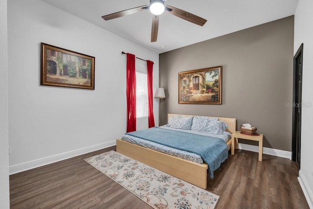 5724 Shell Ridge Dr, Lithia, FL 33547 - bedroom featuring wood finished floors and ceiling fan