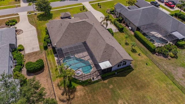 5507 Keeler Oak St, Lithia, FL 33547 - view from above of property featuring a pool area