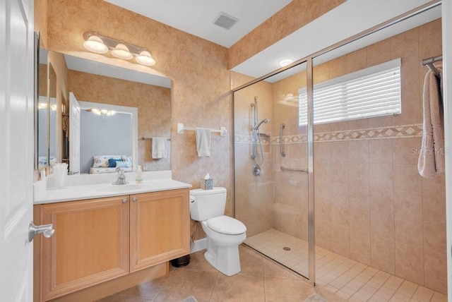 5507 Keeler Oak St, Lithia, FL 33547 - bathroom featuring vanity, a tile shower, and tile patterned floors