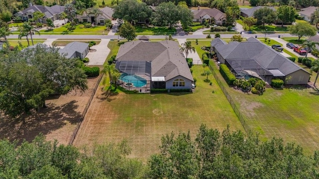 5507 Keeler Oak St, Lithia, FL 33547 - aerial perspective of suburban area featuring a pool