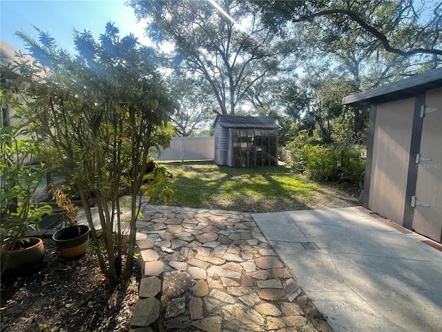 6073 115th Ave N, Pinellas Park, FL 33782 - view of patio / terrace featuring a shed and an outdoor structure