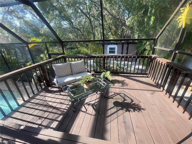 6073 115th Ave N, Pinellas Park, FL 33782 - wooden terrace with an outdoor living space