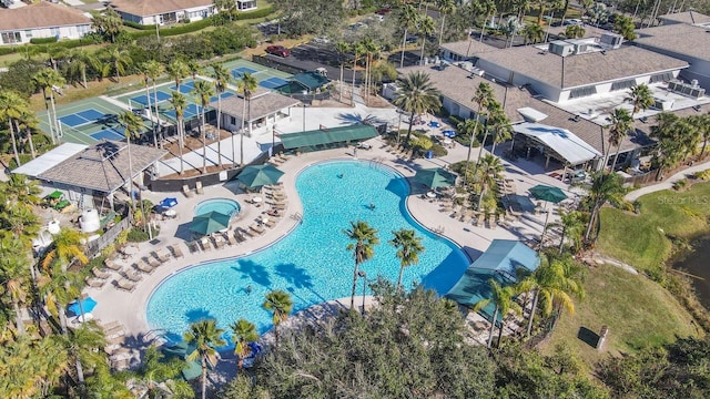 2413 Oxford Down Ct Unit 58, Sun City Center, FL 33573 - aerial view of a pool