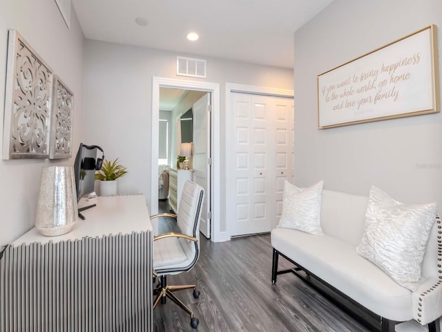 2807 W Hawthorne Rd Unit 11, Tampa, FL 33611 - home office with dark wood-style flooring and recessed lighting