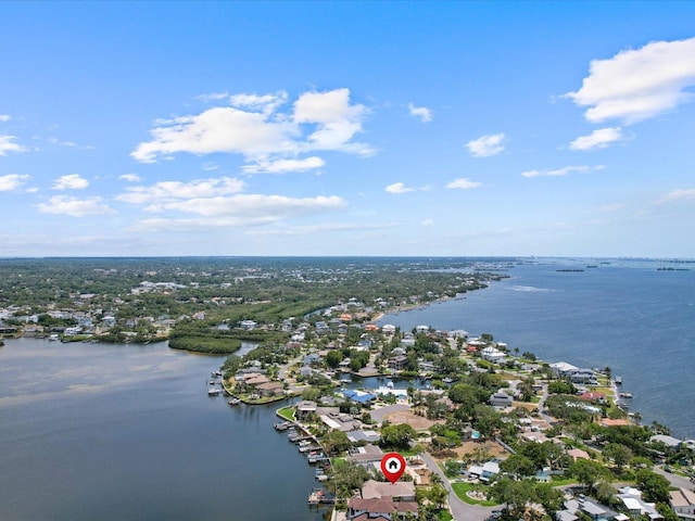 aerial perspective of suburban area featuring a large body of water