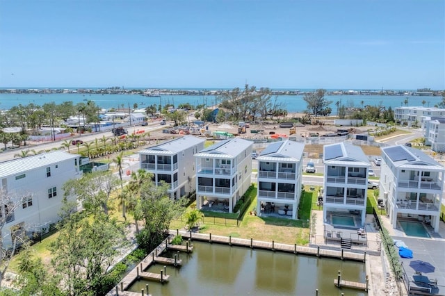 bird's eye view of a nearby body of water
