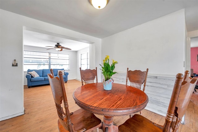 3621 Beacon Square Dr, Holiday, FL 34691 - dining space featuring light wood-type flooring and a ceiling fan