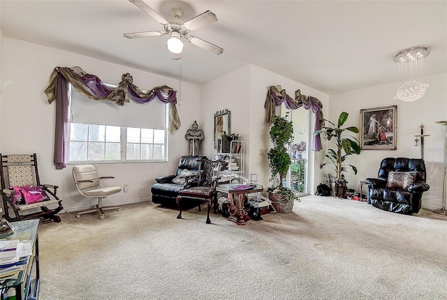 14985 Alan Ct, Largo, FL 33771 - sitting room with carpet and ceiling fan