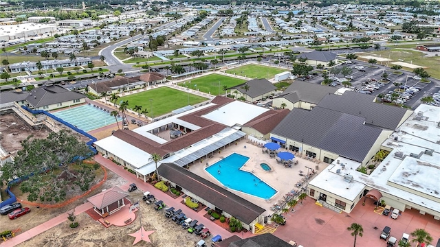 904 Desert Hills Dr, Sun City Center, FL 33573 - bird's eye view of a pool