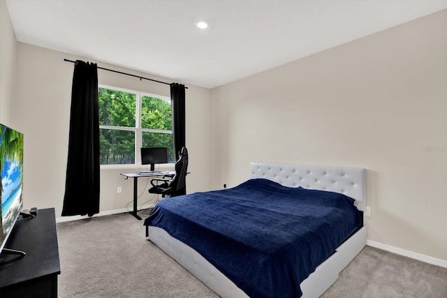 10379 Bridgegate Heights Loop, San Antonio, FL 33576 - bedroom with carpet, baseboards, an office area, and recessed lighting