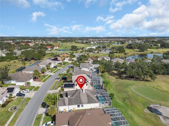 1530 The Oaks Blvd, Kissimmee, FL 34746 - aerial overview of property's location featuring a large body of water, a golf club, and nearby suburban area