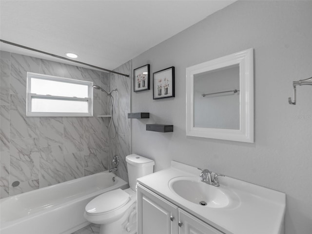 4238 Glissade Dr, New Port Richey, FL 34652 - bathroom featuring toilet, tub / shower combination, and vanity