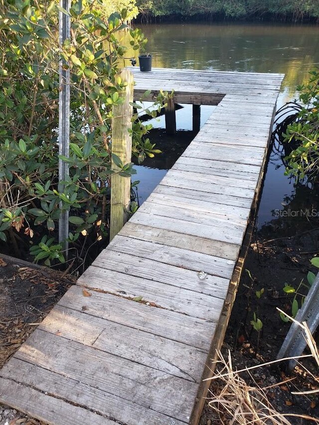 dock featuring a water view