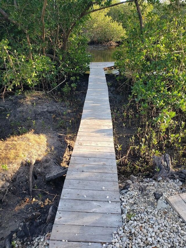 view of dock area