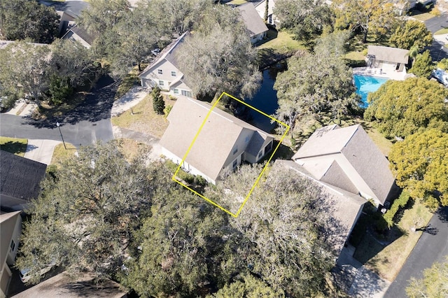 2870 Rampart Cir, Clearwater, FL 33761 - aerial view of residential area with property boundaries highlighted and a pool area