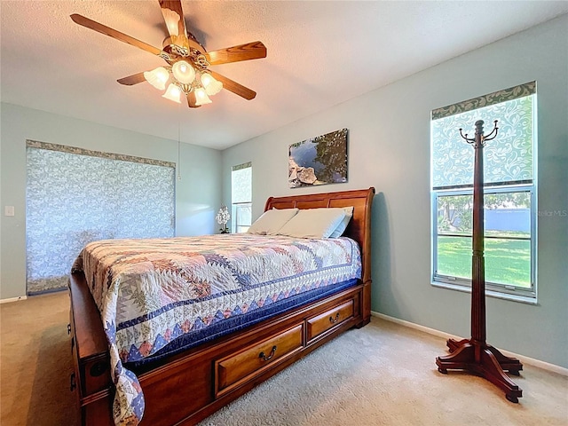 10520 Tapestry Dr, Port Richey, FL 34668 - bedroom featuring carpet flooring, multiple windows, and a ceiling fan